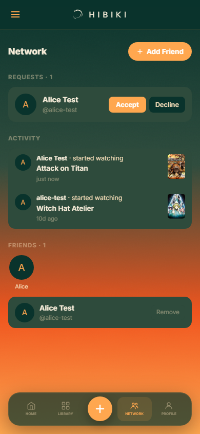 Friend activity feed — see what your friends are watching